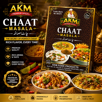 AKM Premium Chaat Masala 1KG – Restaurant-Style Tangy & Spicy Seasoning for Chaat, Fruit, Fries & Snacks
