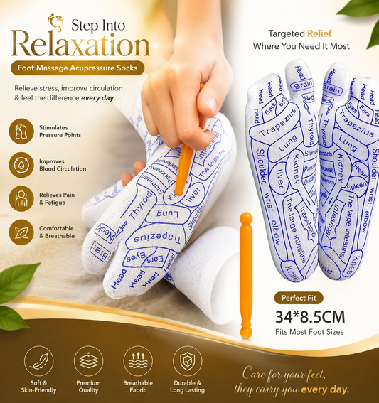 Premium Foot Massage Acupressure Socks with Reflexology Massage Stick™