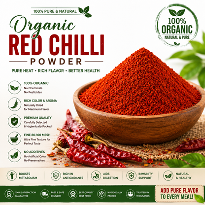 Premium Red Chilli Powder – Pure, Hot & Flavorful | 80–100 Mesh