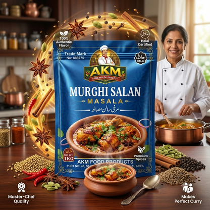 AKM™ Premium Murghi Salan Masala 1KG – Authentic Pakistani Spice Blend for Restaurant-Style Chicken Curry