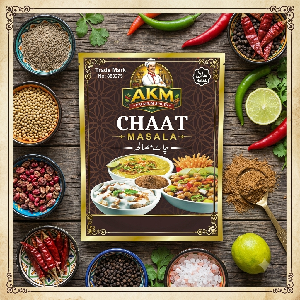 AKM Premium Chaat Masala 1KG – Restaurant-Style Tangy & Spicy Seasoning for Chaat, Fruit, Fries & Snacks